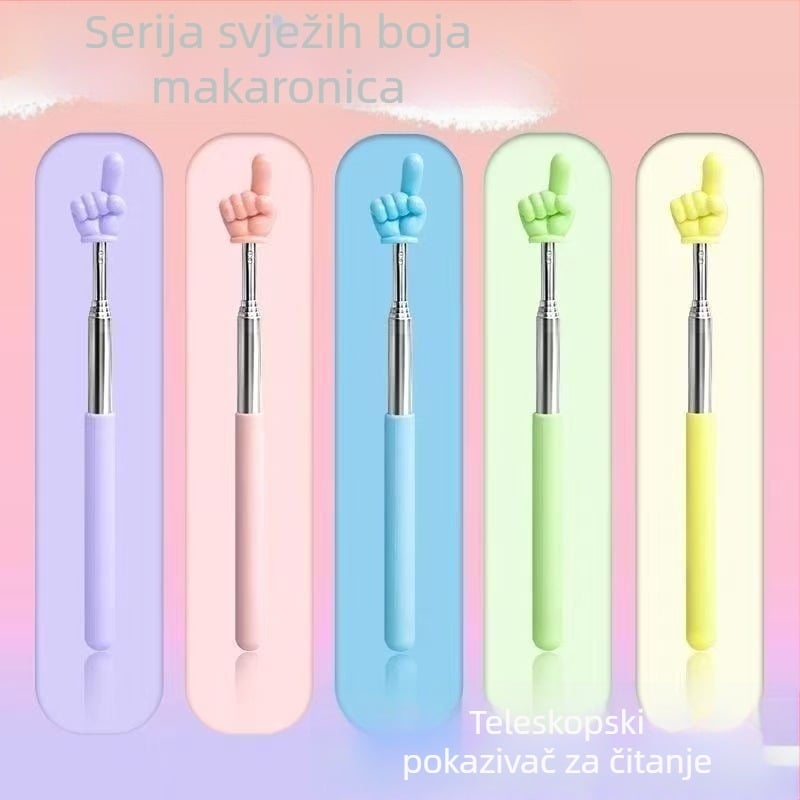 Izvlačni pokazivač za čitanje, u obliku prsta, plastična pravokutna linija za djecu, crtani stil, za djecu 6–10 godina i starije od 10