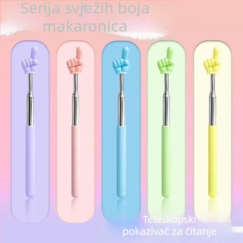 Izvlačni pokazivač za čitanje, u obliku prsta, plastična pravokutna linija za djecu, crtani stil, za djecu 6–10 godina i starije od 10