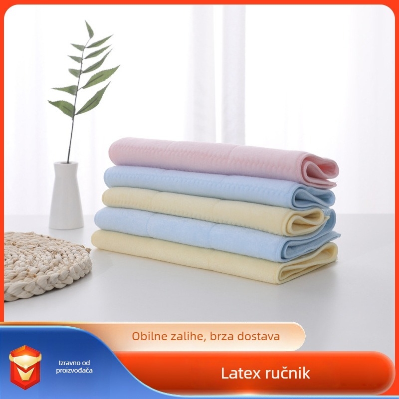 Lateks ručnik za lice, kvadratnog oblika, za odrasle i djecu, s našivenim rubovima, težina 50–80 g, pređa 3235341