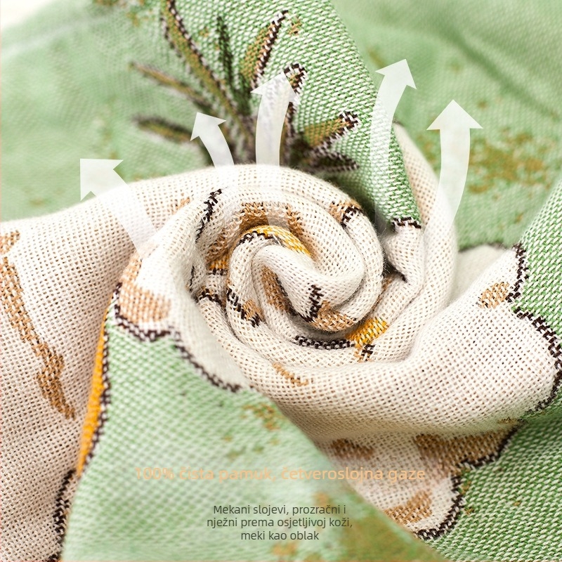 Ručnik za lice od čistog pamuka-gaza, Jacquard tkanina, 32 niti, težina ispod 50 g