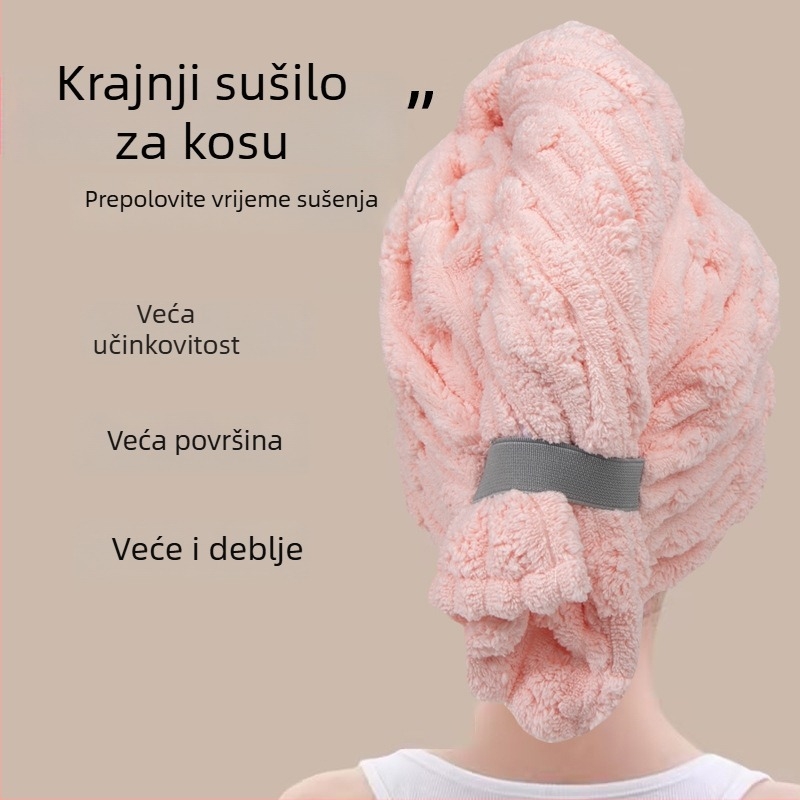 Green Ring kapa za sušenje kose od koralnog flisa, 150D, 120-139 g, prilagodljivo
