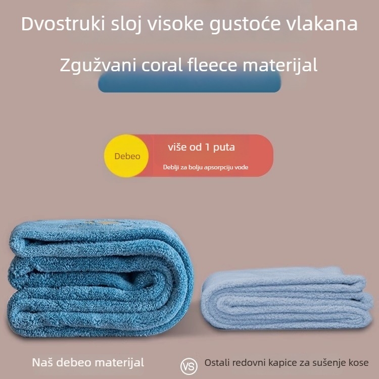 Kapa za kosu od koralnog fleecea, 14 vlakana, završni šav, težina 50–79 g