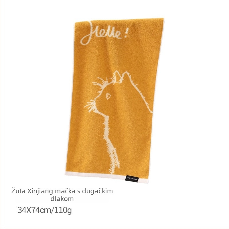 Pu xi pamukani ručnik za lice, debeli Jacquard tkanina, 100–120 g/m², s rubom