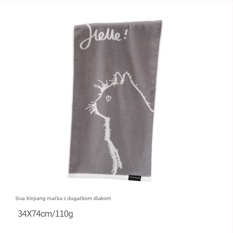 Pu xi pamukani ručnik za lice, debeli Jacquard tkanina, 100–120 g/m², s rubom