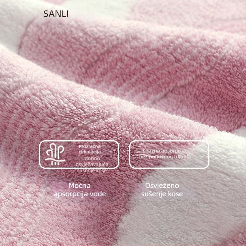 Sanli ručnik- kapa za kosu sa širokim obodom, jacquard konstrukcija, pređa 150d, težina 120–139 g, šifra proizvoda Vh157, za odrasle žene