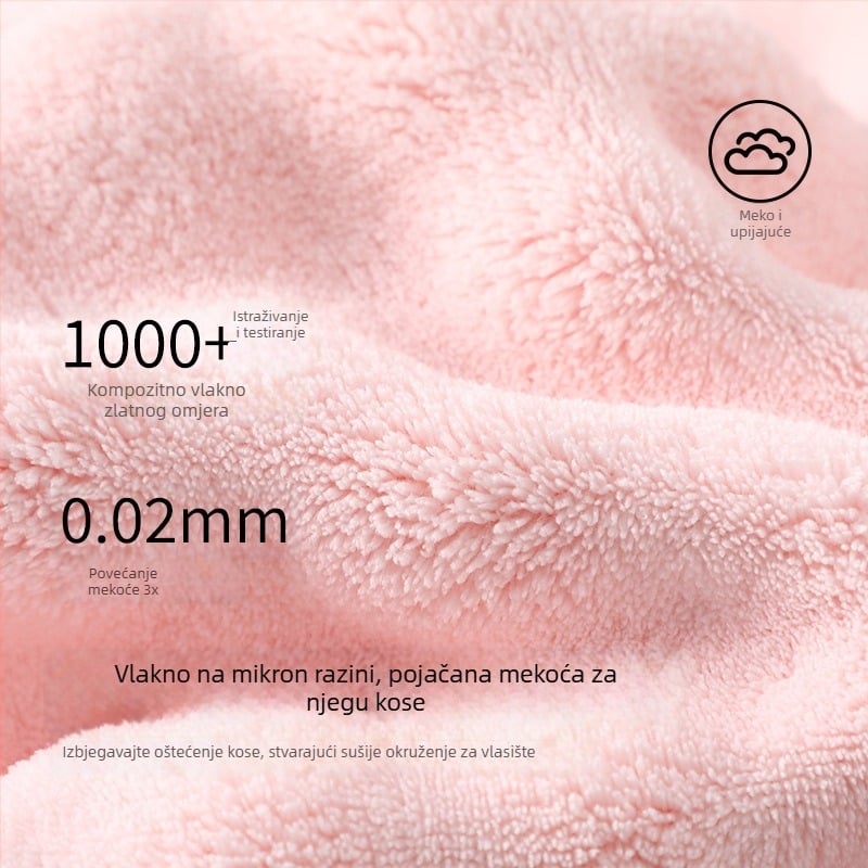 Ženska suha kapa za kosu, ultra upijajuća, brzo suši, koralni fleece, izvezeno