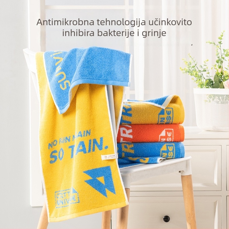 Pamukani sportski ručnik, upija znoj i mekan, jednostavna tkanina, 32s pređa, 140–170 g, za fitness, trčanje i jogu