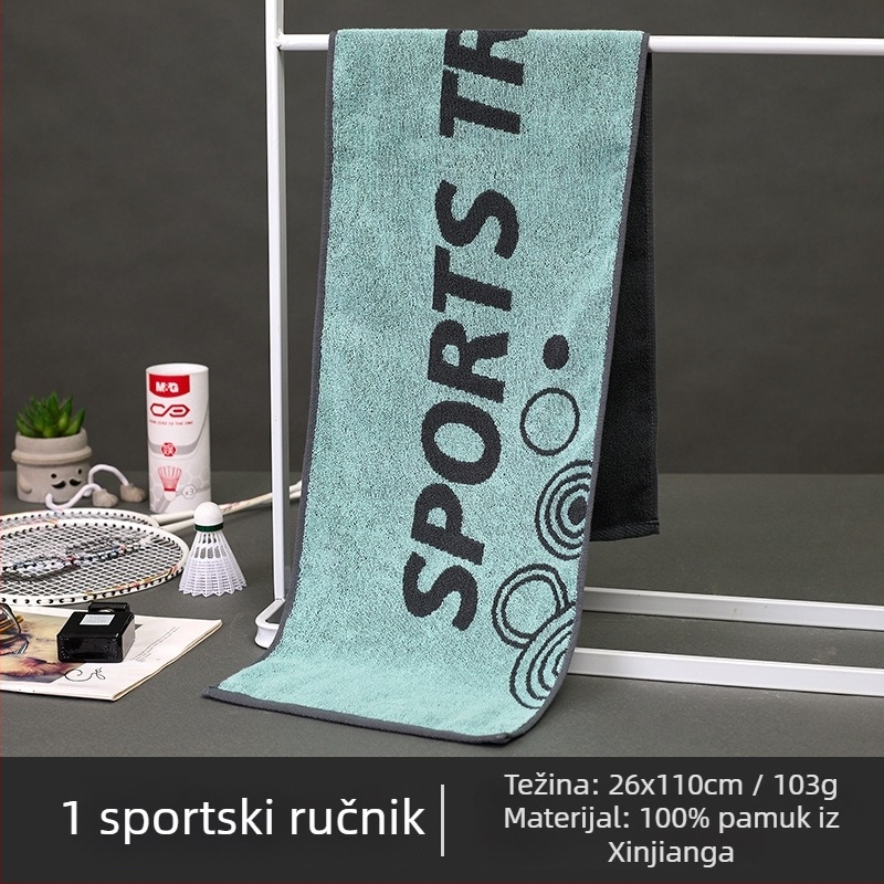 Pamučni sportski ručnik, upija znoj, bez dlačica, jacquard tkanina, 100–120 g, marka Arsof/elis