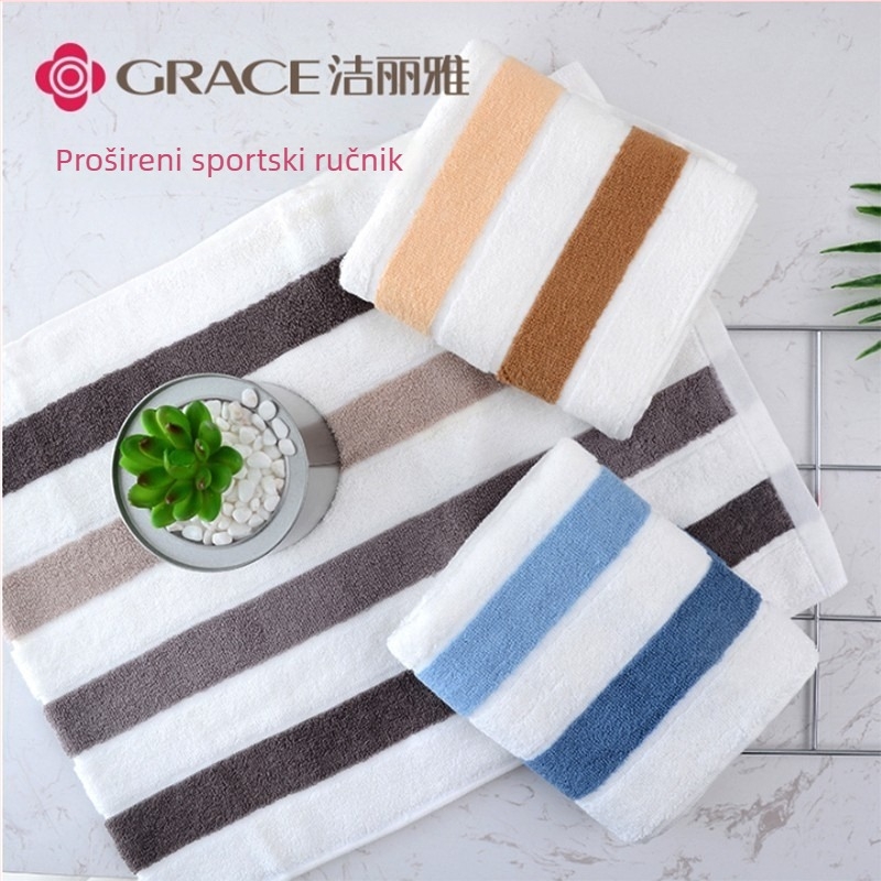 Grace Jie Liya 100% pamuk, produženi apsorpcijski sportski ručnik – mekan, 120–140 g, 32S, šiven rub