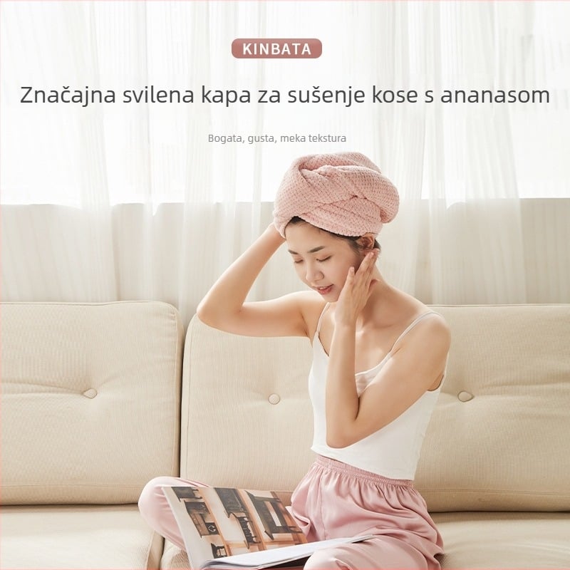 Suha kapa za kosu, upija vodu i brzo suši, koralni pliš, šivana, 80–99 g