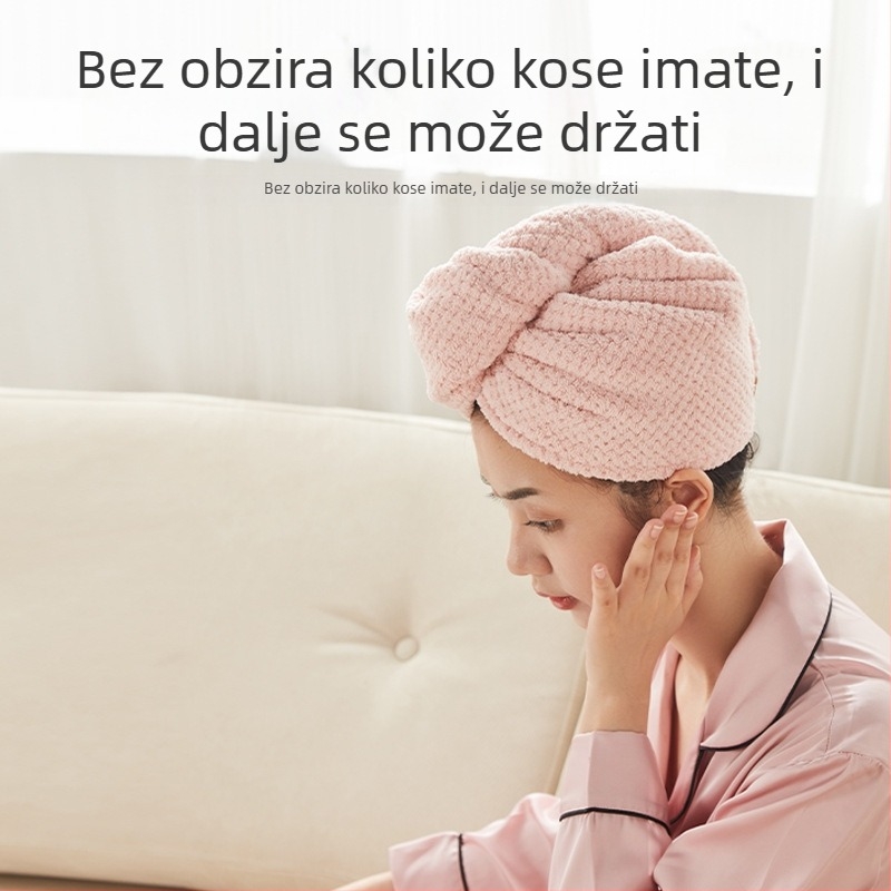 Suha kapa za kosu, upija vodu i brzo suši, koralni pliš, šivana, 80–99 g