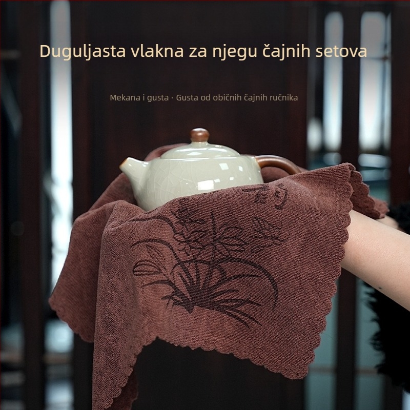 Čajna krpa – dvostran, upijajuća, za čajni stol, Zen stil (poliester, 100 g, običan tkani materijal, upijanje 16–20 s)