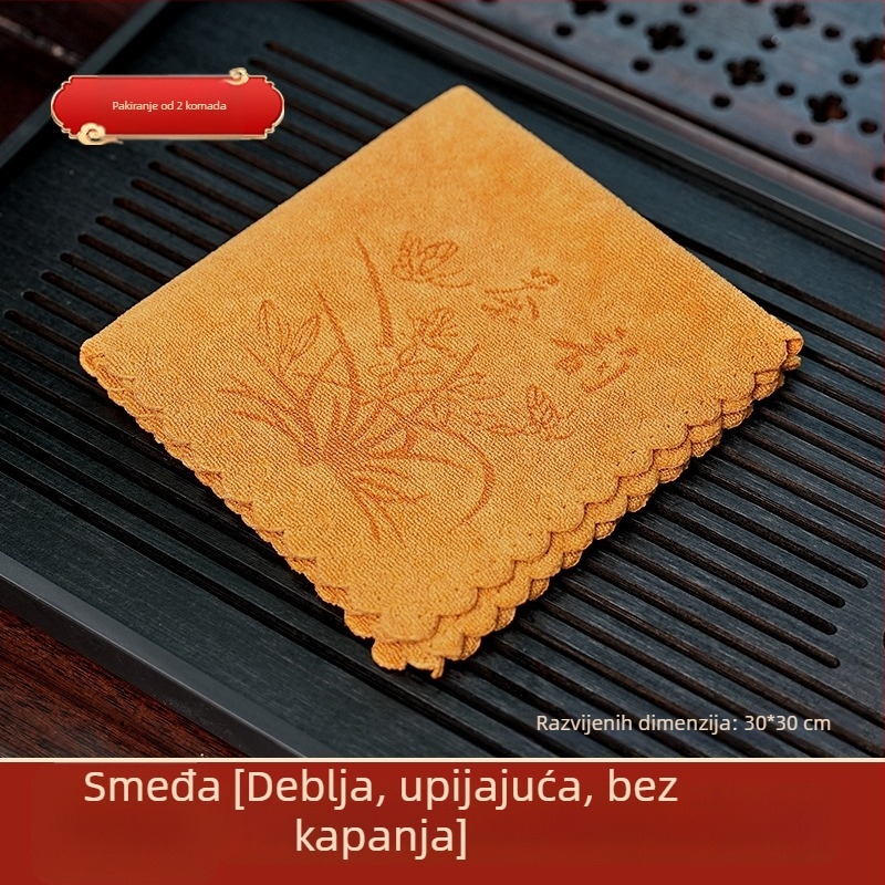 Čajna krpa – dvostran, upijajuća, za čajni stol, Zen stil (poliester, 100 g, običan tkani materijal, upijanje 16–20 s)
