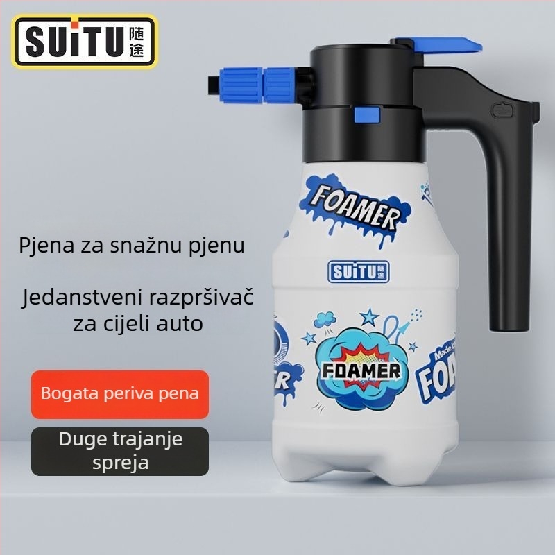 Električna boca s pjenom za pranje autom i zalijevanje biljaka, sprej visokog tlaka zraka, od inženjerskih plastika