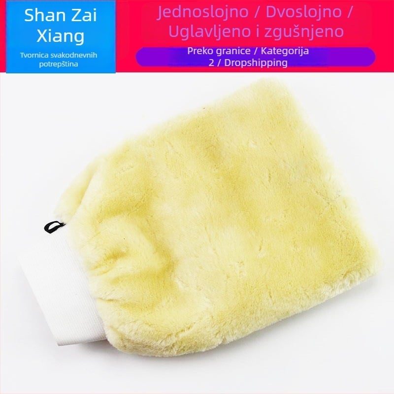 Dvoslojne rukavice za pranje automobila, pliš Chenille, oblik medvje šape, višefunkcionalne vunene rukavice