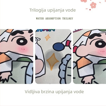 Retro kuhinjski prostir s likom slončića, diatom mud, upija vodu, protuklizni, otporan na mrlje, duga traka, dvodijelni set