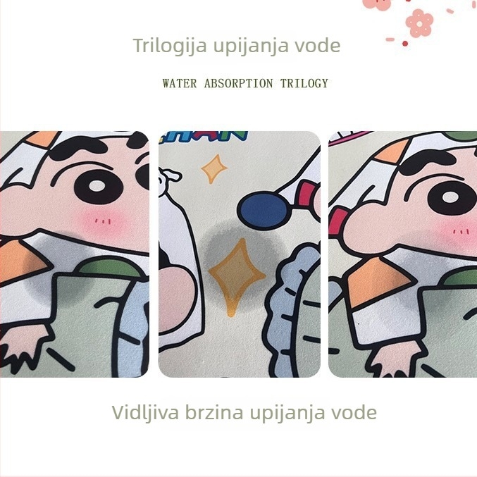 Retro kuhinjski prostir s likom slončića, diatom mud, upija vodu, protuklizni, otporan na mrlje, duga traka, dvodijelni set