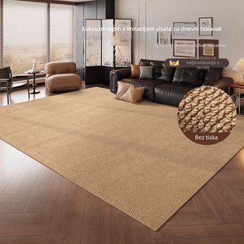 Podni tepih s imitacijom sisala i dizajnom ananasovog prstena, polipropilen, strojno tkanje, kvadratnog oblika, perivi, pogodan za dnevnu sobu i spavaću sobu