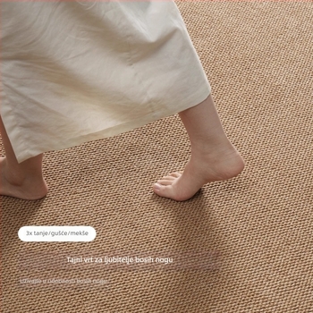 Podni tepih s imitacijom sisala i dizajnom ananasovog prstena, polipropilen, strojno tkanje, kvadratnog oblika, perivi, pogodan za dnevnu sobu i spavaću sobu