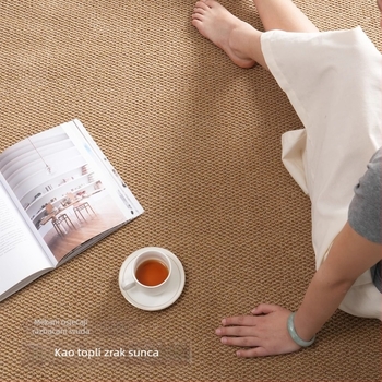 Podni tepih s imitacijom sisala i dizajnom ananasovog prstena, polipropilen, strojno tkanje, kvadratnog oblika, perivi, pogodan za dnevnu sobu i spavaću sobu