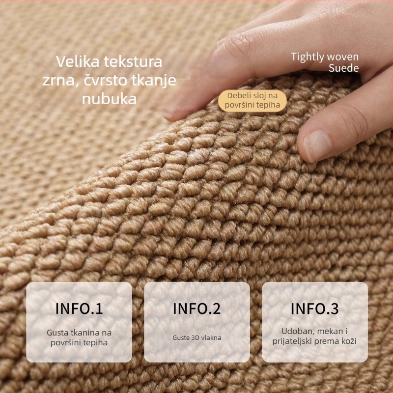 Podni tepih s imitacijom sisala i dizajnom ananasovog prstena, polipropilen, strojno tkanje, kvadratnog oblika, perivi, pogodan za dnevnu sobu i spavaću sobu