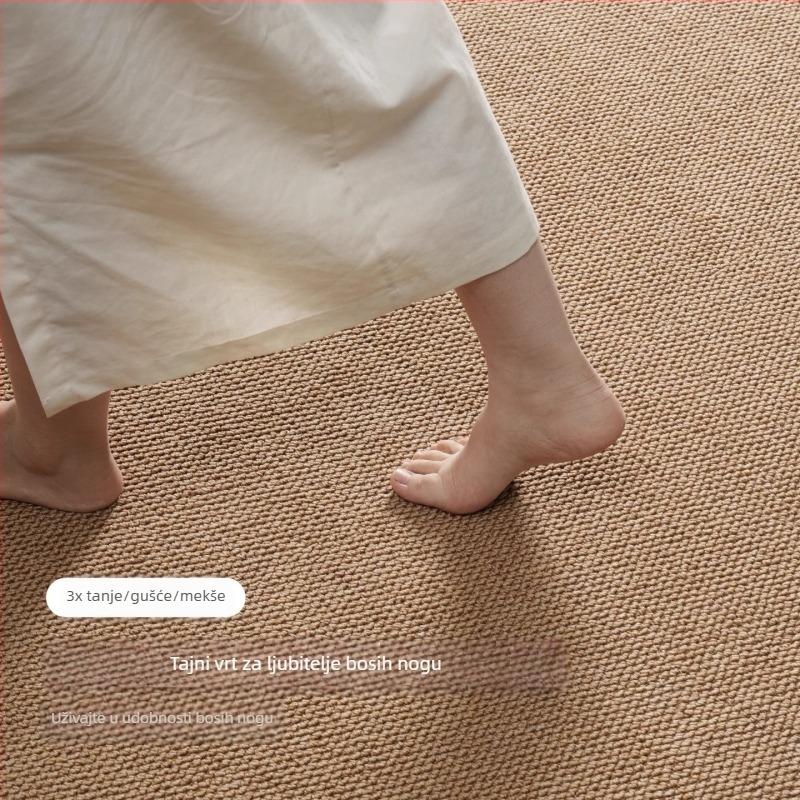 Podni tepih s imitacijom sisala i dizajnom ananasovog prstena, polipropilen, strojno tkanje, kvadratnog oblika, perivi, pogodan za dnevnu sobu i spavaću sobu