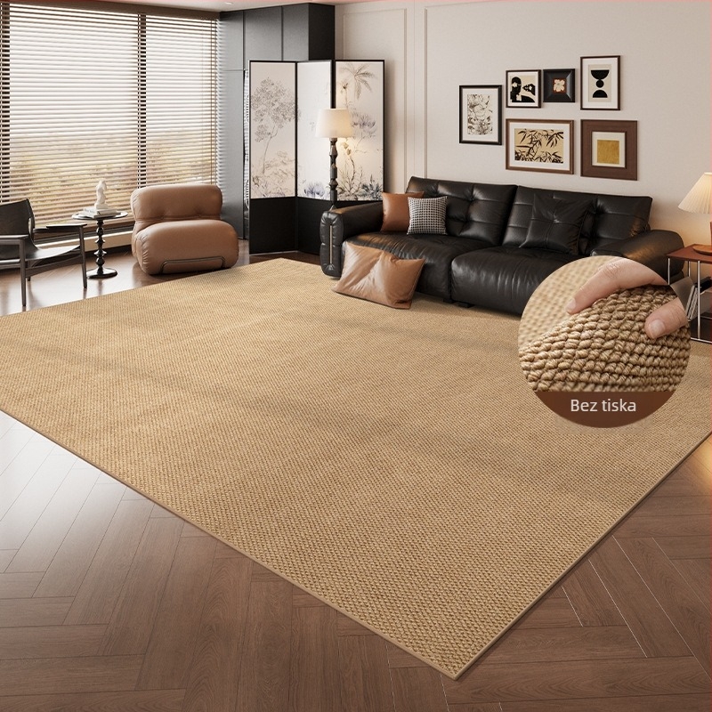 Podni tepih s imitacijom sisala i dizajnom ananasovog prstena, polipropilen, strojno tkanje, kvadratnog oblika, perivi, pogodan za dnevnu sobu i spavaću sobu