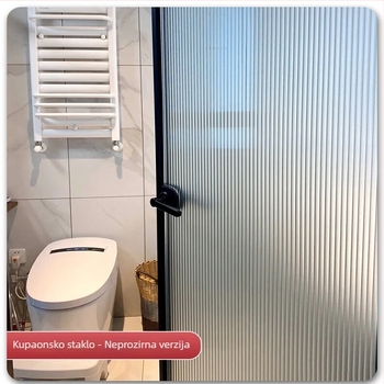 Frosted staklena folija s ljepilom za kupaonu — PVC, moderni minimalistički stil, uzorak biljke, propušta svjetlo
