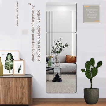 Samoljepljivo PVC ogledalo za zid, antistatično, jednostavan stil, 1 kom