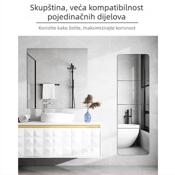 Samoljepljivo PVC ogledalo za zid, antistatično, jednostavan stil, 1 kom