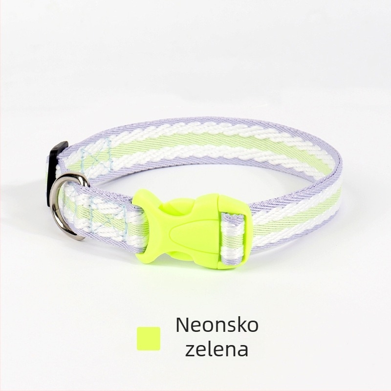 Ogrlica za kućne ljubimce za pse i mačke – Barnu Eagle, Prugasti uzorak, pamuk i poliester, Ležerni stil