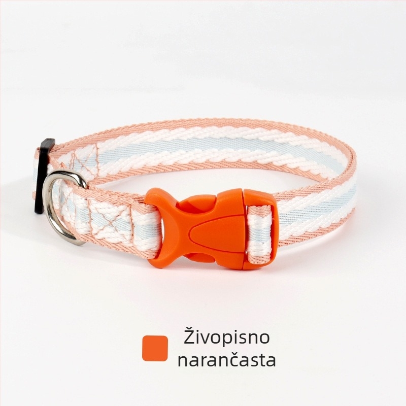 Ogrlica za kućne ljubimce za pse i mačke – Barnu Eagle, Prugasti uzorak, pamuk i poliester, Ležerni stil