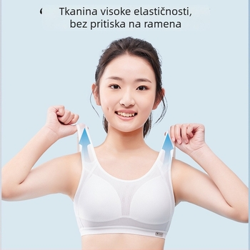 Shu Jing Ruo Djevojački trening grudnjak — dvije ili tri faze, velika veličina, prozračni najlonski materijal s pamukom, potpuno košarica, tanke oblikovane košarice, bez metalnih obruča, dvostruki fiksni naramenici