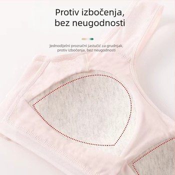 Pamukasti grudnjak za djevojčice u pubertetu, prozračan, bez žica, tanko oblikovane košarice