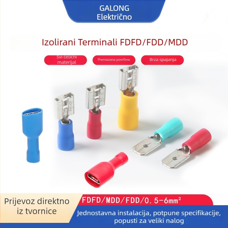 Docking muški i ženski umetci, hladno presovani izolirani terminalni priključni tip, model FDD/MDD/FDFD, 110250FDFD, brenda Jialong