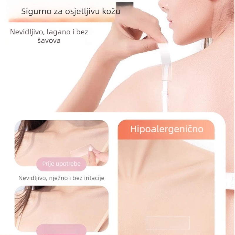 Samoljepljiva traka za prsa za niski izrez, ultra-tanki PTR, bez traga, prozračna i nevidljiva, pravokutnog oblika