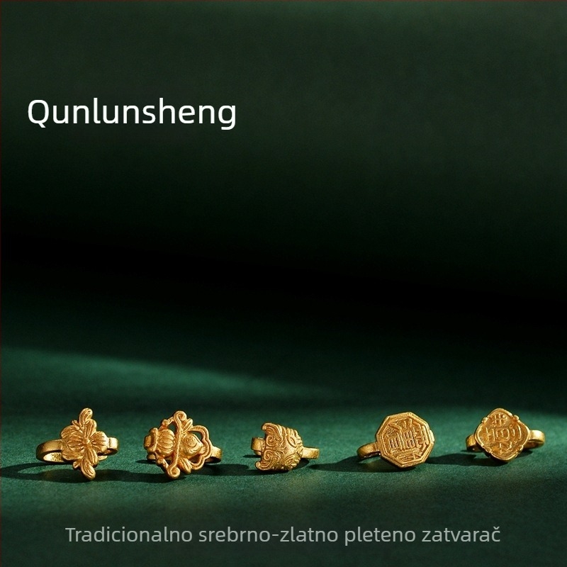 925 srebrna završna kopča za narukvicu, pleteni dizajn, elektroplatirano, retro stil, totem motiv