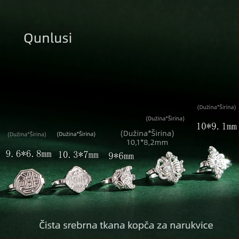 925 srebrna završna kopča za narukvicu, pleteni dizajn, elektroplatirano, retro stil, totem motiv