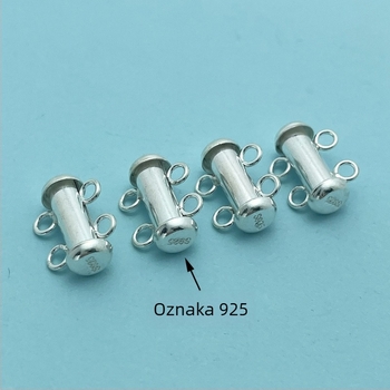 DIY dodaci za nakit — dvoredna cijevna kopča za narukvicu s perlama, srebro 925, perlni završni premaz, jednostavan stil
