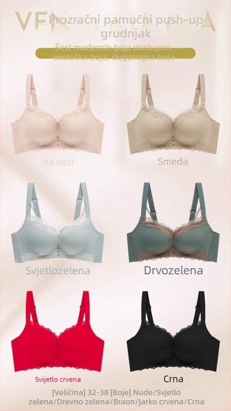 Denilan najlon push-up grudnjak s fiksnim dvostrukim kaiševima, oblikovane čašice – tanke gore, debele dolje, stražnje četiri reda kukica