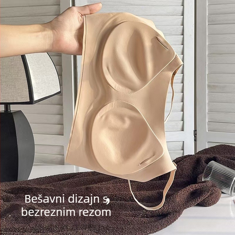 2025 Najlon bežični bezšavni sportski grudnjak, prozračan uz potporu za leđa, 3/4 košarica