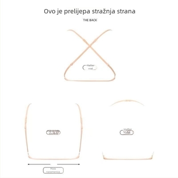 Grudnjak s prednjim zatvaranjem, krížnim halter trakama, otvorena leđa, bežični, pamuk