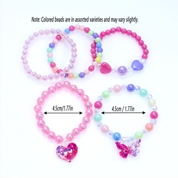 Dječji ručno izrađeni narukvica od plastike/smole, korejskog stila, s privjeskom u obliku krune i leptira (AYB22)