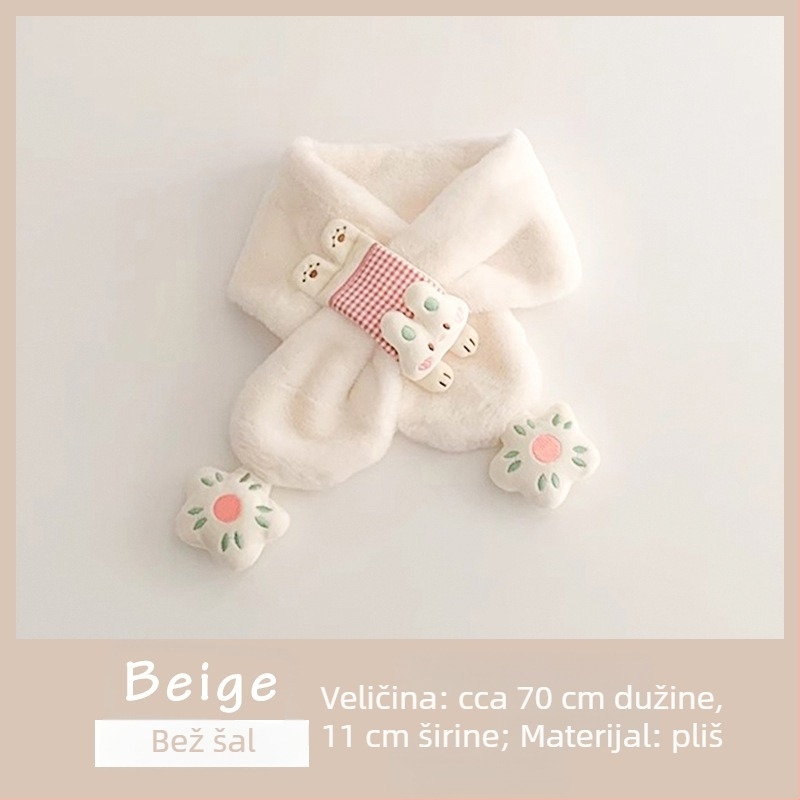 Dječji šal za vrat od umjetne kunićje dlake, ručno izrađeni, dugi stil, unisex, za jesen i zimu