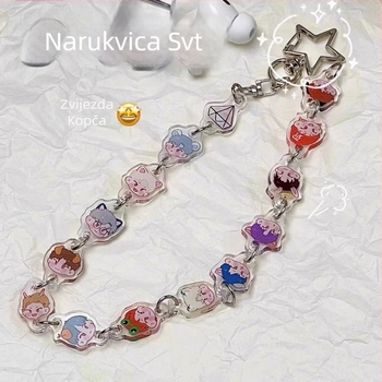 Akrilni privjesak za ključeve sa zvjezdanim motivom, mogućnost tiska po narudžbi, fan merch poklon