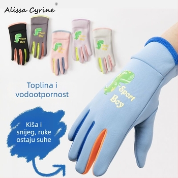 Dječje rukavice od kašmira, dizajn s podijeljenim prstima, cartoon uzorak, za jesen i zimu, 3–13 godina