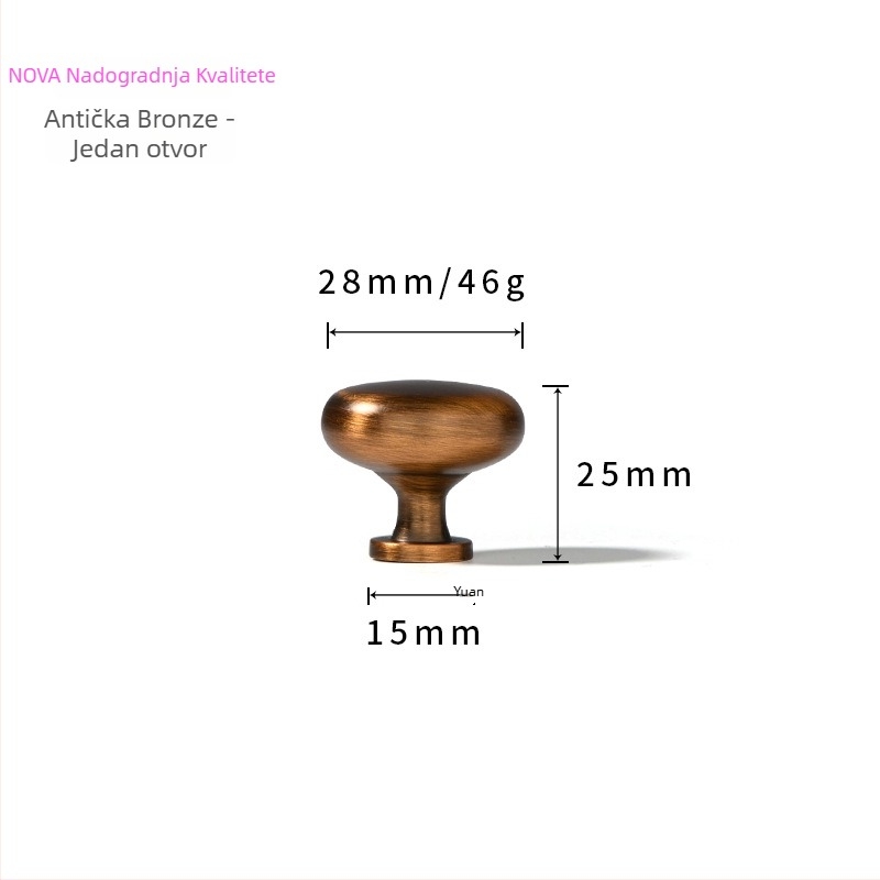 Nordijska ručica za vrata garderobe i kuhinjskih ormara – moderni minimalistički stil, cinkova legura, elektroplakiranje, model 96
