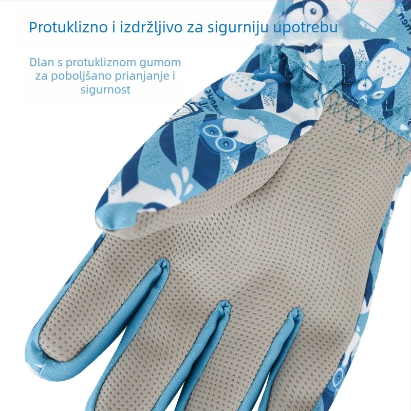 Dječje zimske rukavice za skijanje - tople, otporne na vjetar i vodu, s protukliznom površinom i debelim fleec podstavom