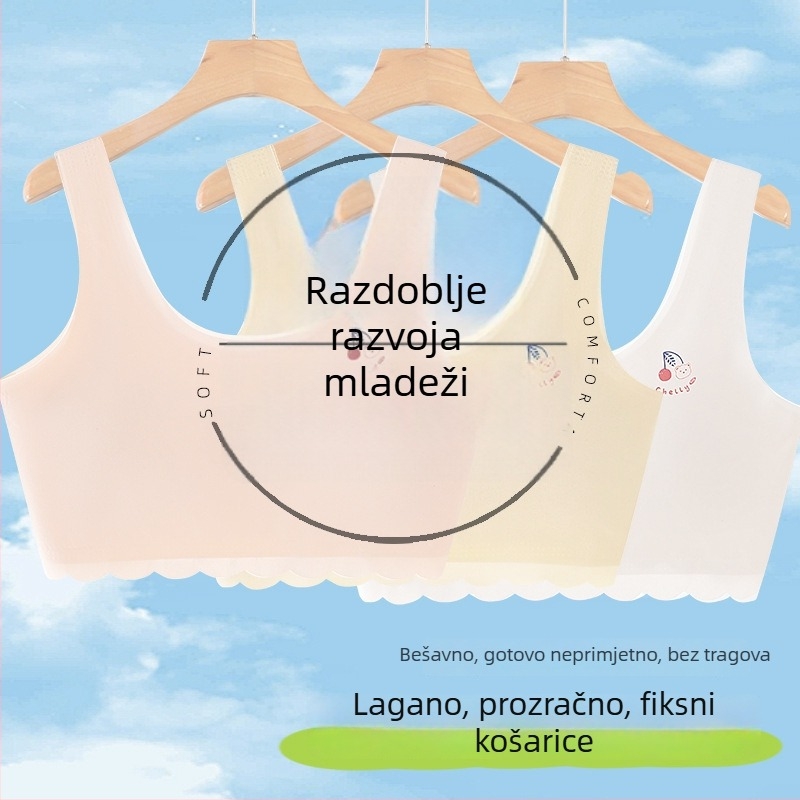 Bezšavni grudnjak od ledenog svile, prozračan i udoban, ljetni tank top s čvrstim košaricama