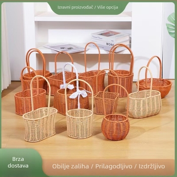 Ručni pleteni koš za cvijeće za aranžiranje i svadbene fotografije – Zhihan craftsmanship; Željezo; Moderan jednostavan stil; Nije uvoz